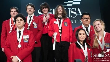 Accepting the SkillsUSA Gold Medal